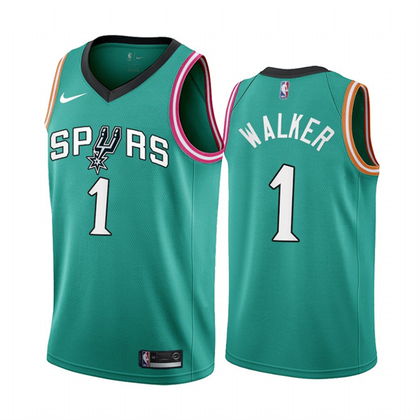 Men' San Antonio Spurs #1 Lonnie Walker 2022/23 Teal City Edition Stitched Jersey